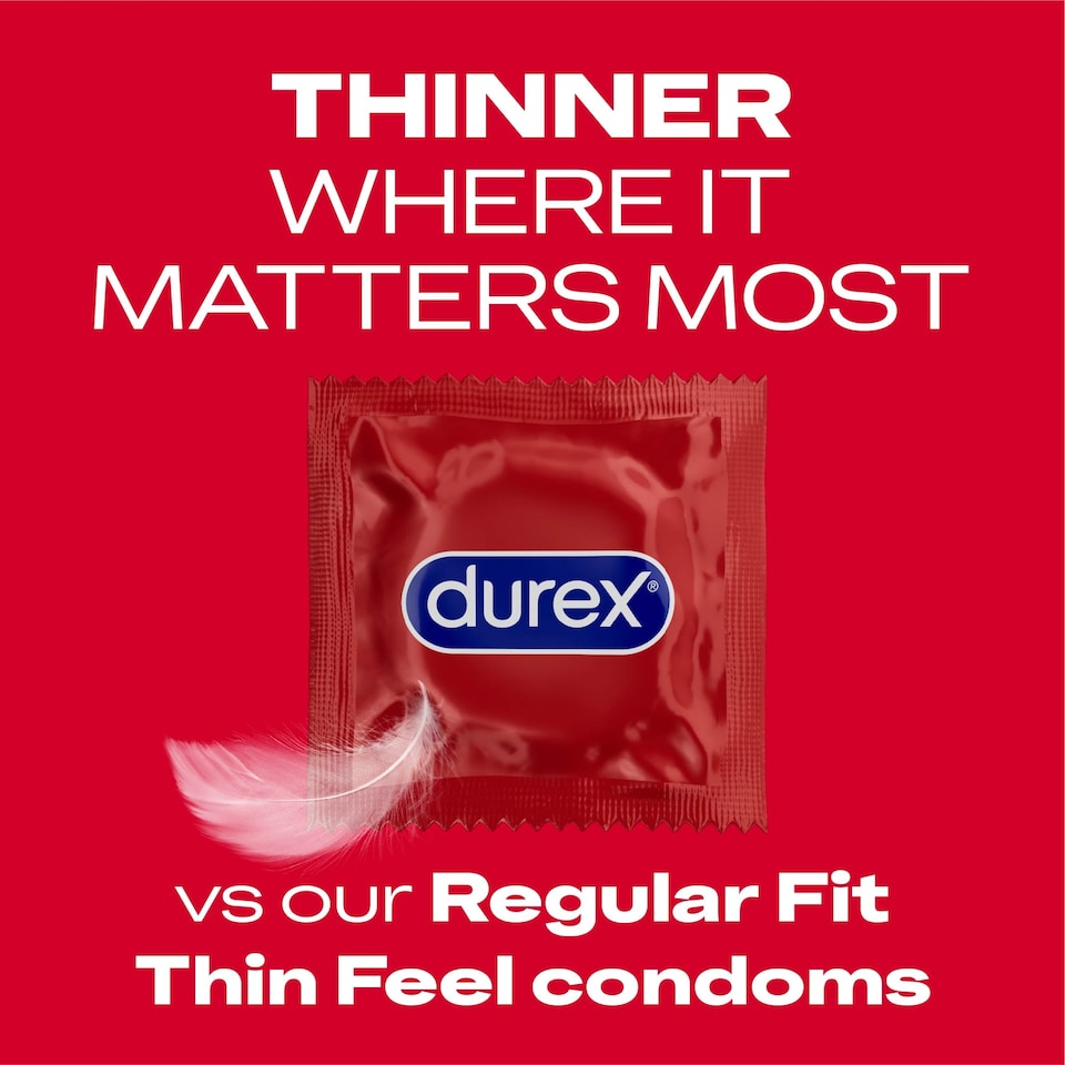 image 1 of Durex Thin Feel Ultra Thin Condoms Regular Fit 12 Pack 