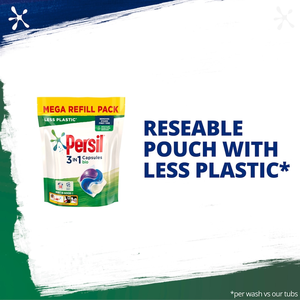 image 1 of Persil 3 In 1 Bio Laundry Washing Capsules 50 Washes 1.350kg
