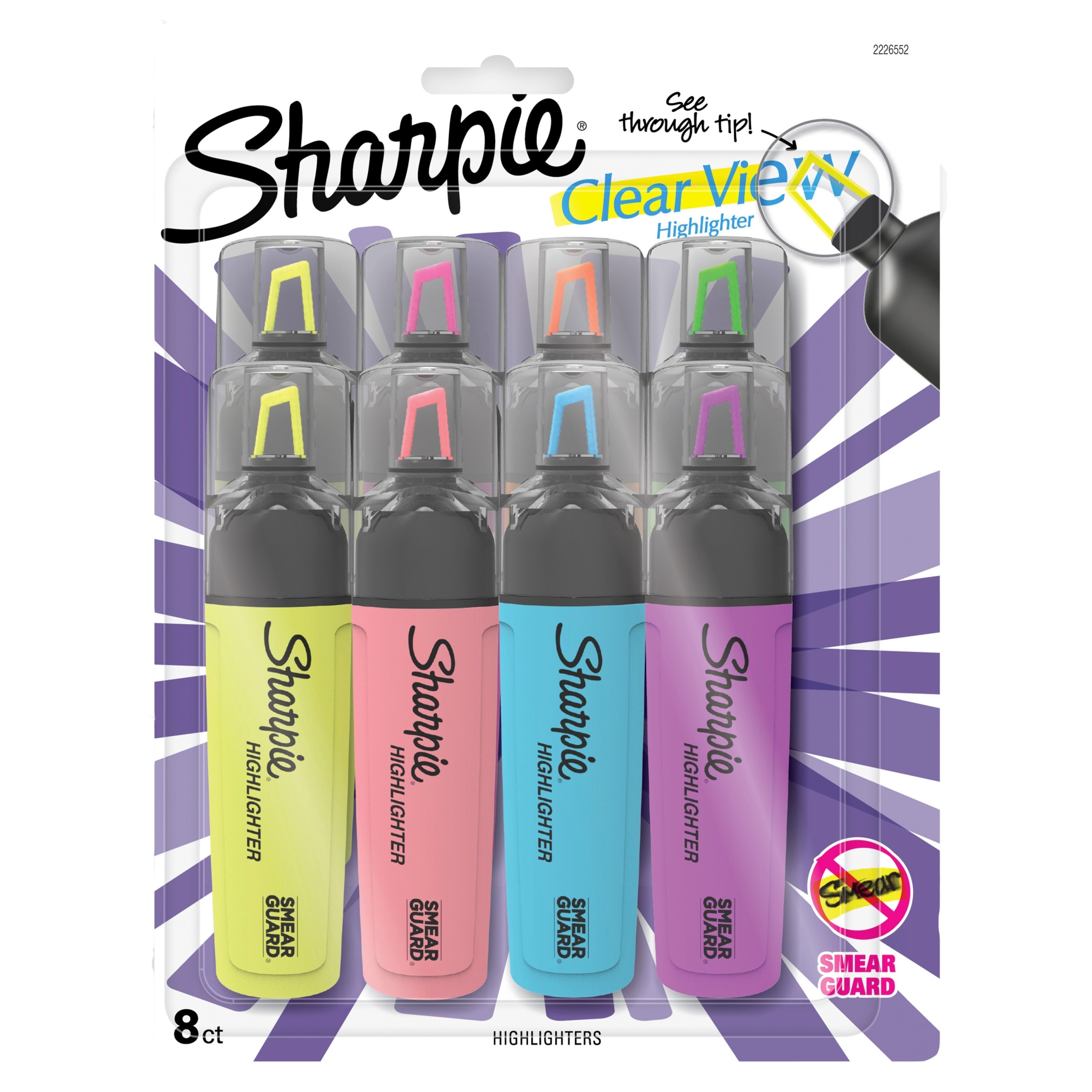 Sharpie Tank Highlighters Clearview Assorted Colours Pack of 8 37001J