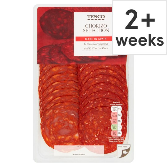 Tesco Sliced Chorizo Selection 120G Tesco Groceries