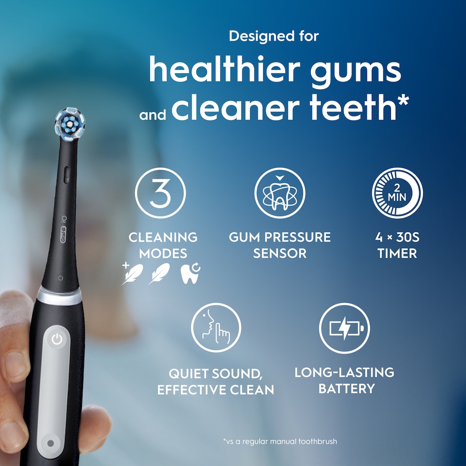 image 1 of Oral-B Io3 Matte Black Electric Toothbrush Plus Travel Case