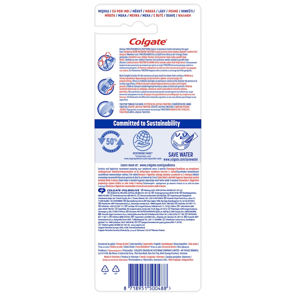 image 1 of Tooth Brush Colgate Twister Design Edition 4pack