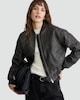 image 1 of F&F Faux Leather Bomber Jacket in Brown