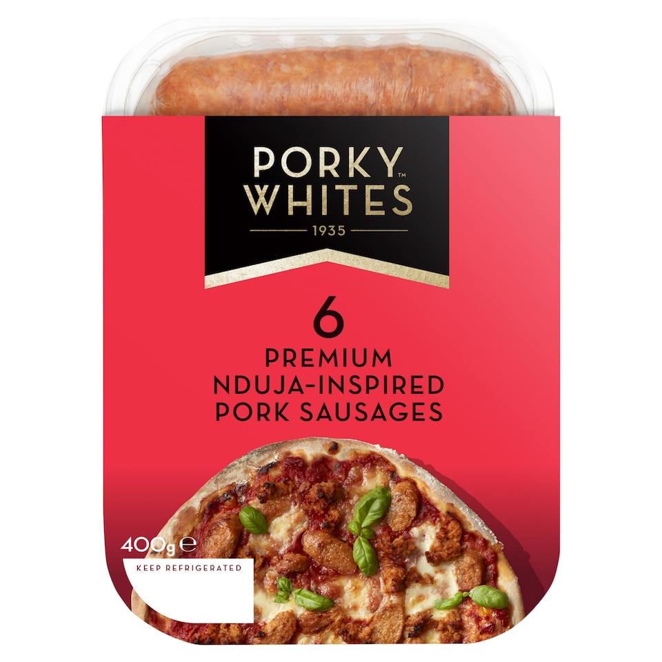 Porky Whites 6 Nduja Sausages 400g