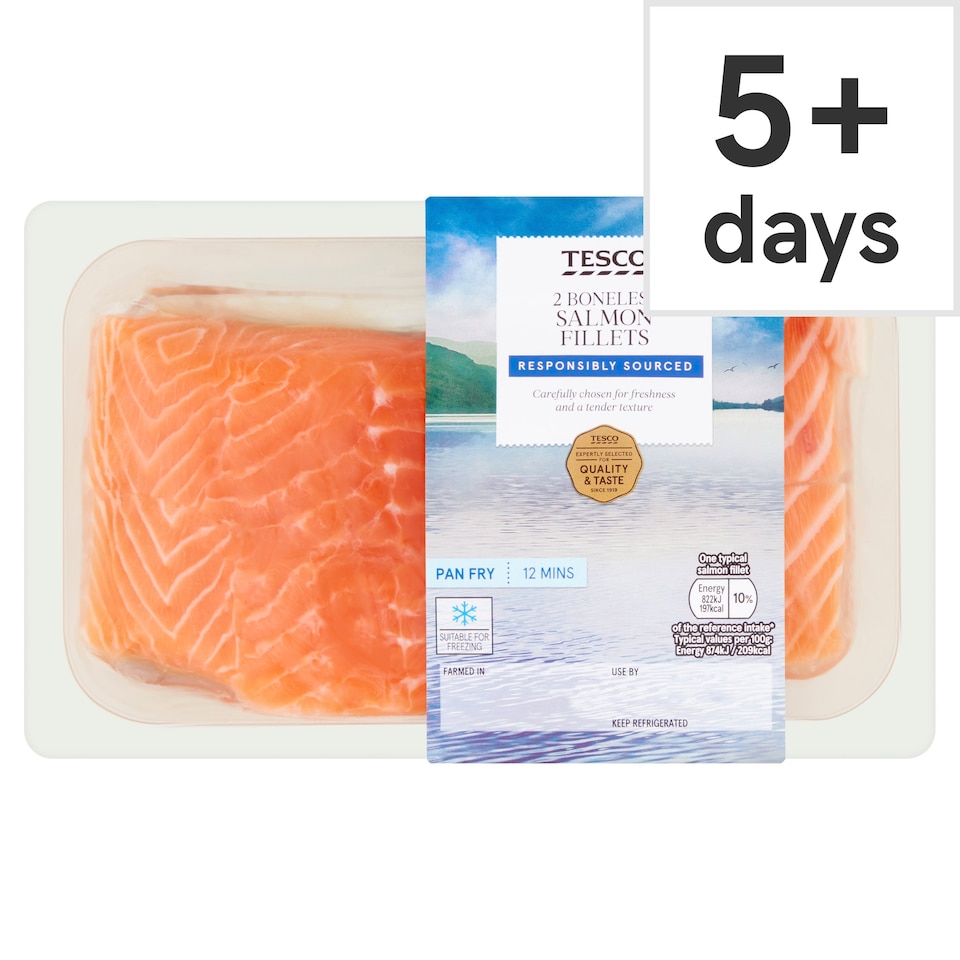 Tesco 2 Boneless Salmon Fillets 260G