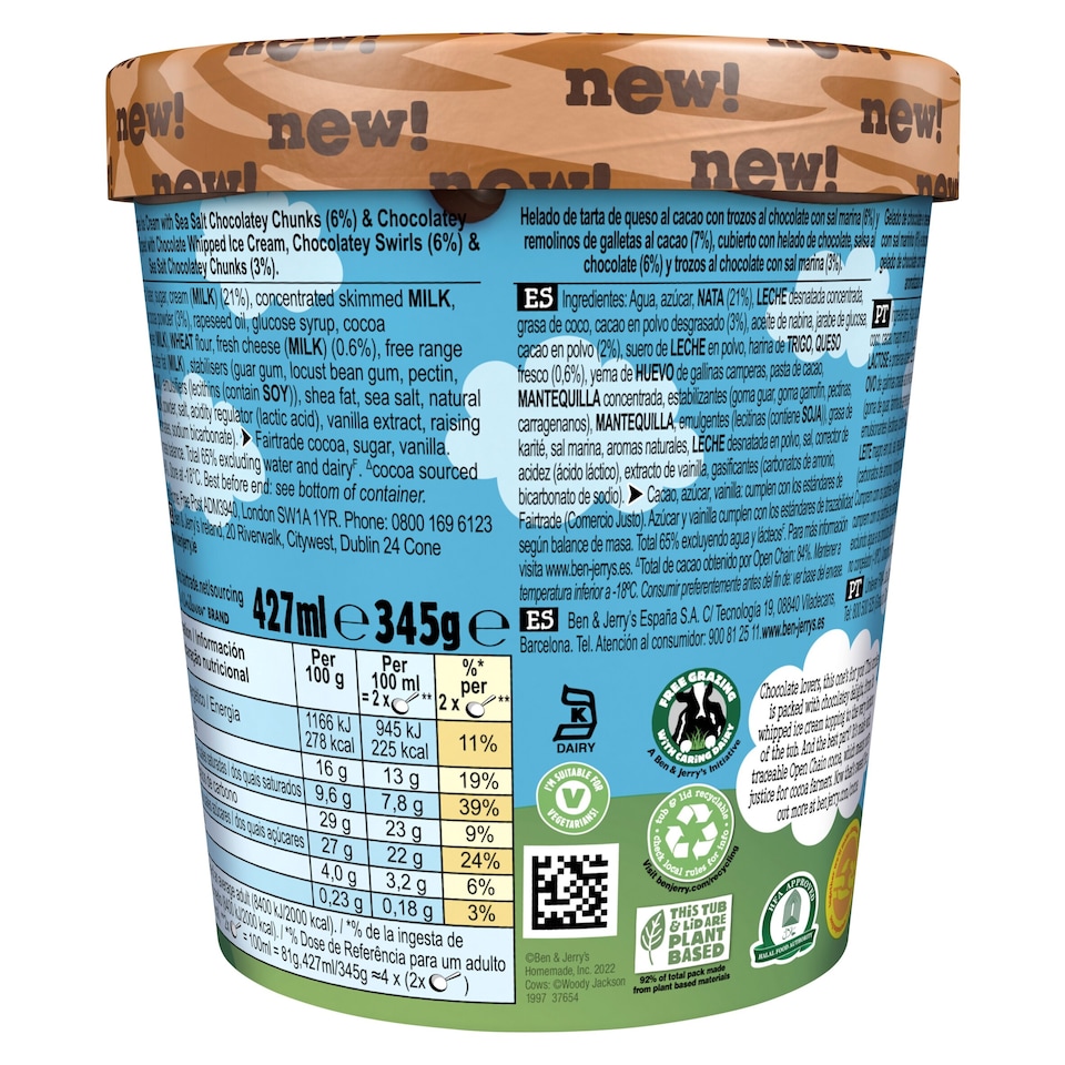 image 1 of Ben & Jerry's Sundae Choco-Lotta Cheesecake Ice Cream Tub 427ml