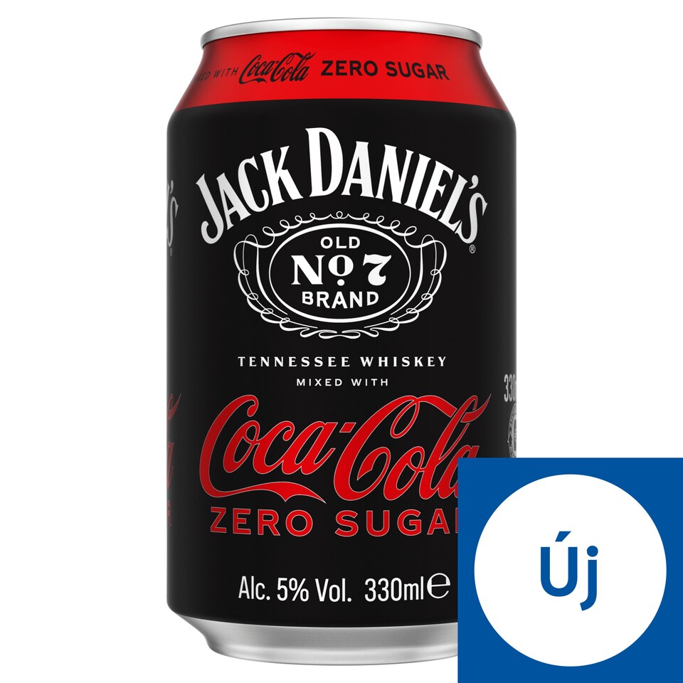 Jack Daniel's Tennessee Whiskey and Coca Cola Alcoholic Carbonated Drink with Sweeteners 5% 330 ml
