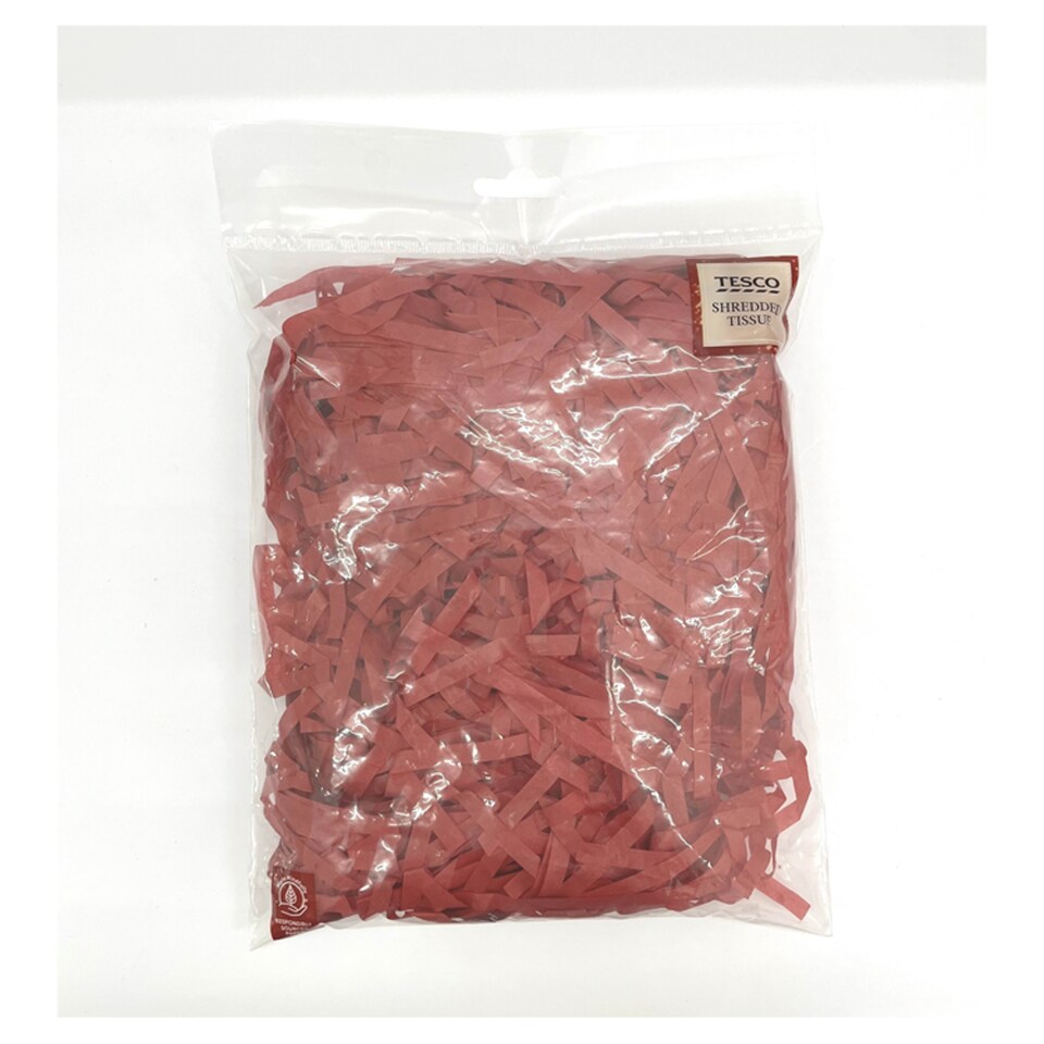 Tesco Red Shredded Tissue 35G