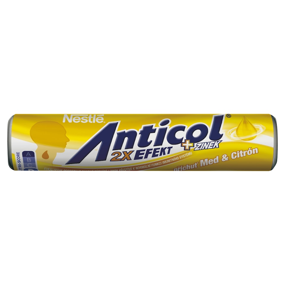 obrázok 1 z ANTICOL príchuť Med a Citrón cukríky s náplňou s príchuťou mentolu, citróna a medu 50 g