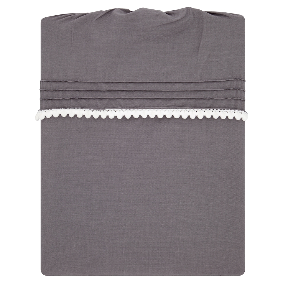 Tesco Pom Pom Trim Duvet Set Double