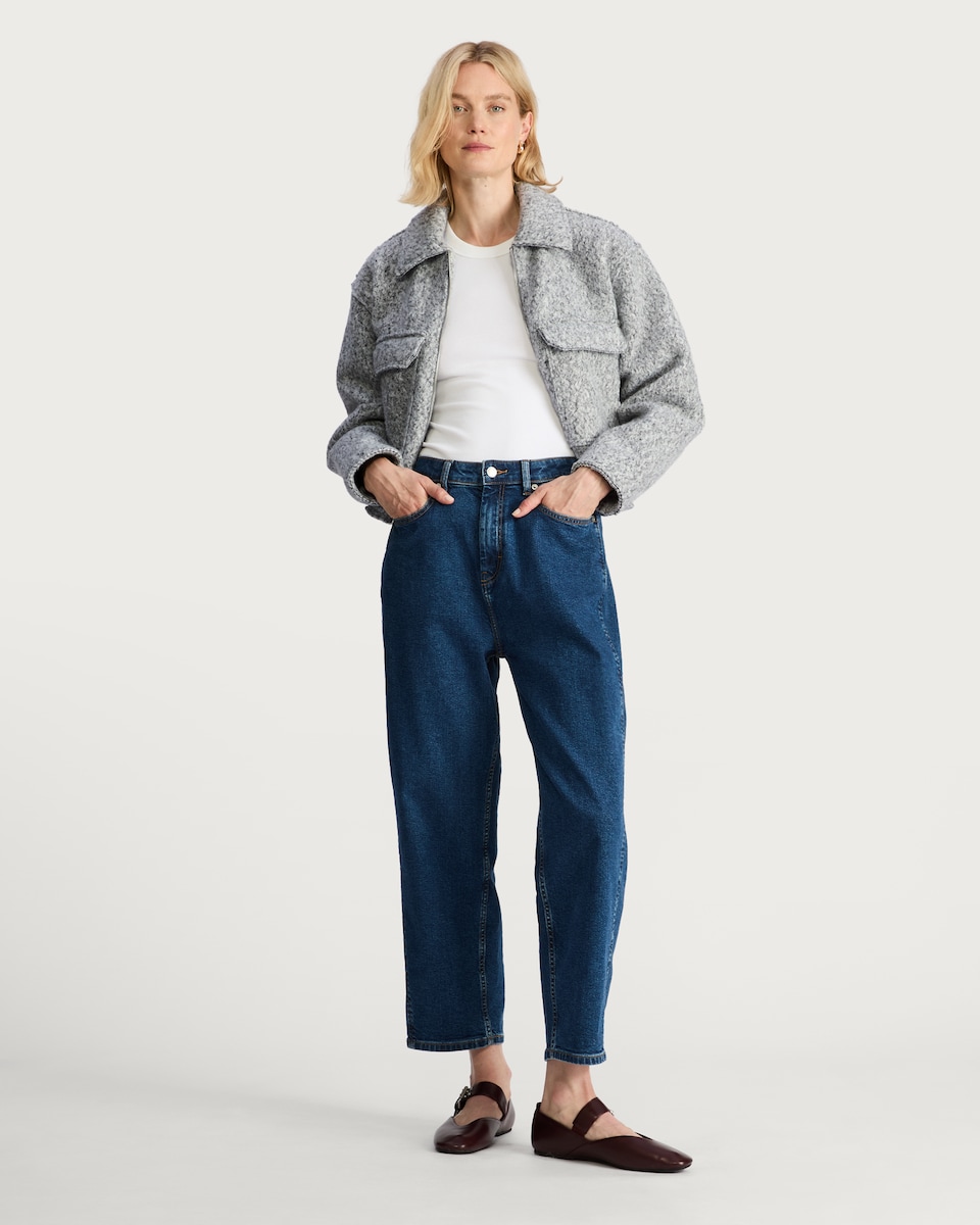 image 1 of F&F Textured Pocket Front Zip Up Jacket in Grey