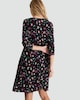 image 3 of F&F Christmas Print Long Sleeved Mini Dress in Multi Black