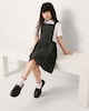 image 1 of F&F School Girls Bib Pinafore Dress in Grey
