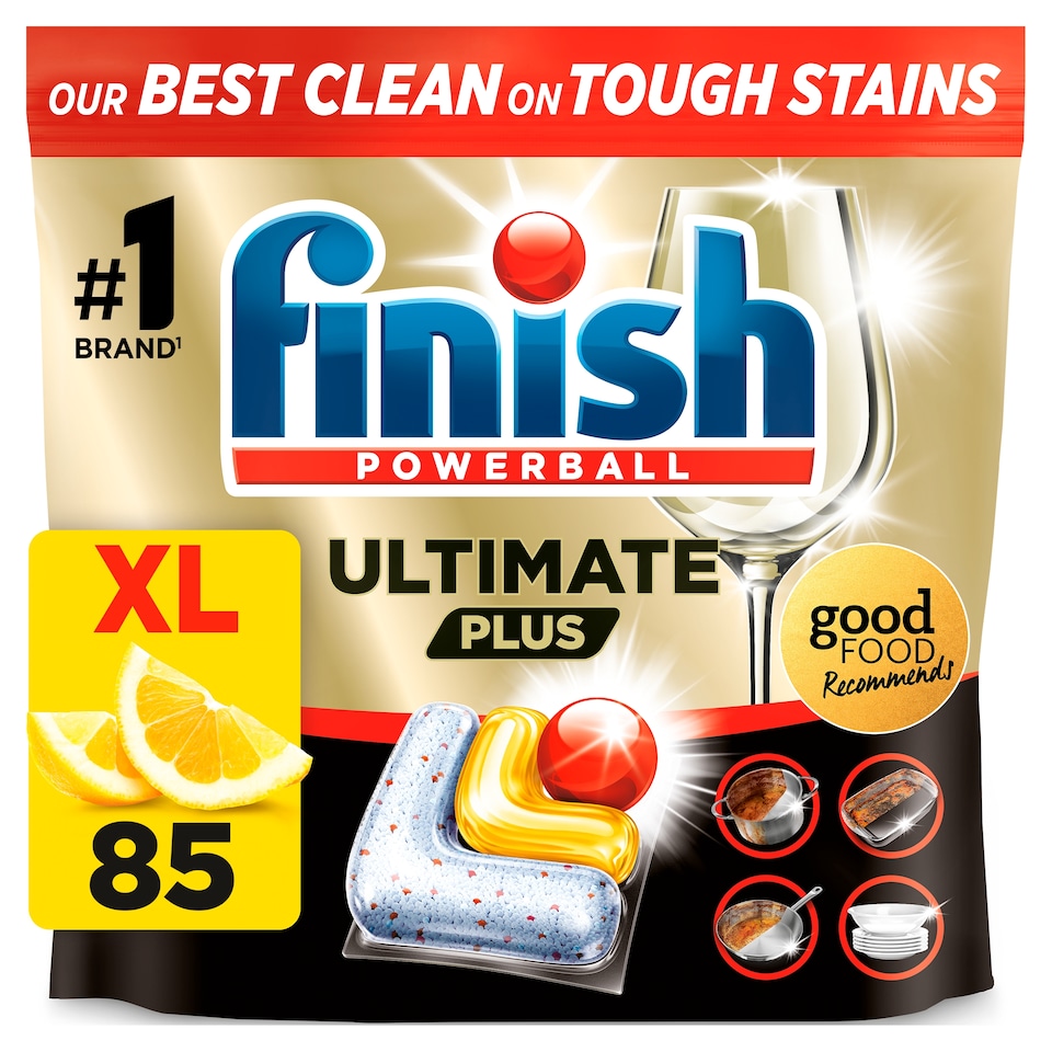 image 1 of Finish Ultimate Plus All In One Lemon 85s Dishwasher Tablets 1037g