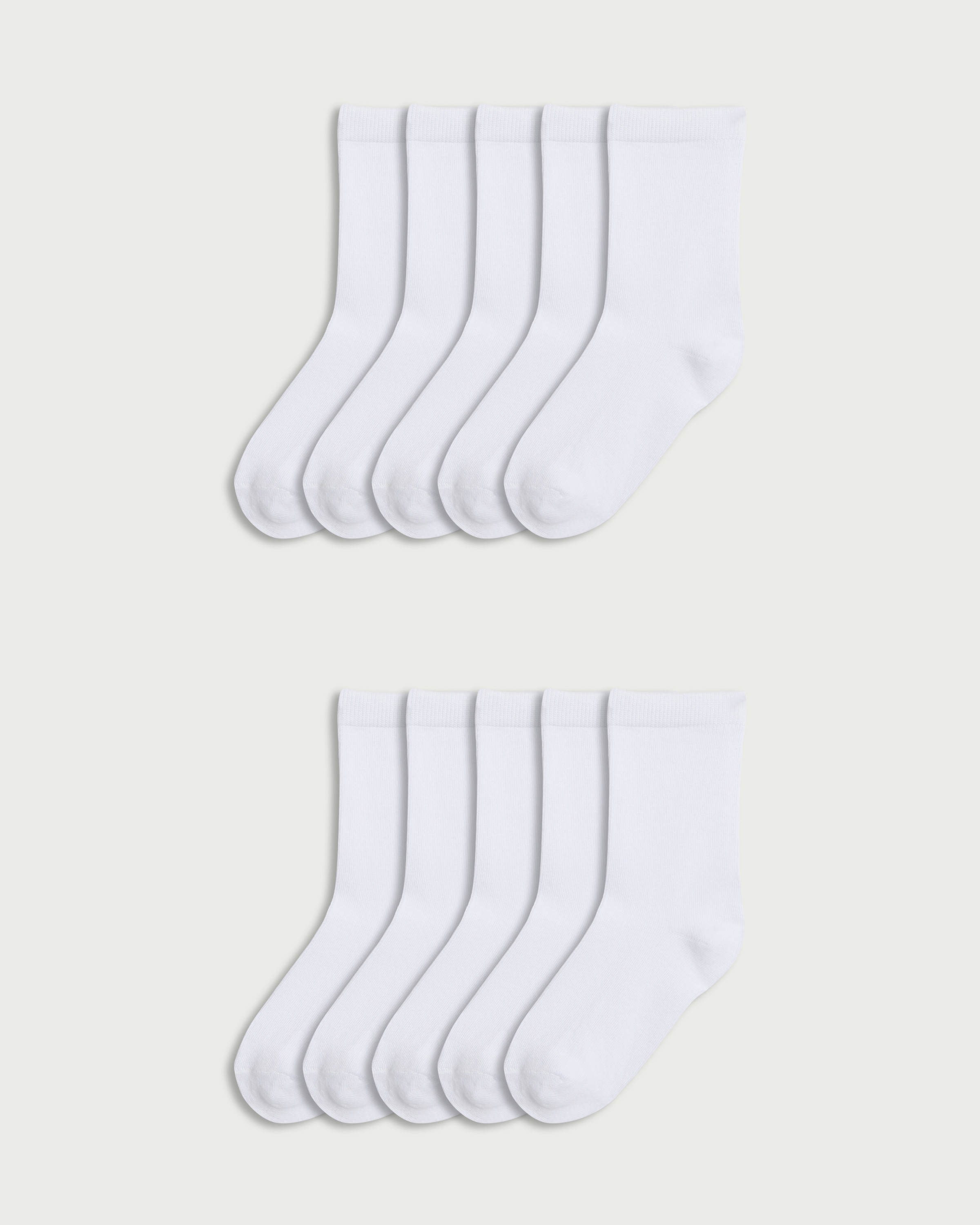 F&F Unisex 10-Pack Cotton Rich Ankle Socks in White