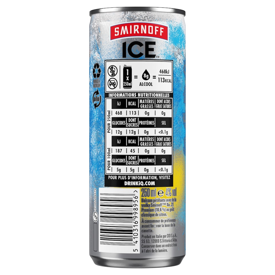 image 1 of Smirnoff Ice 4% 250Ml