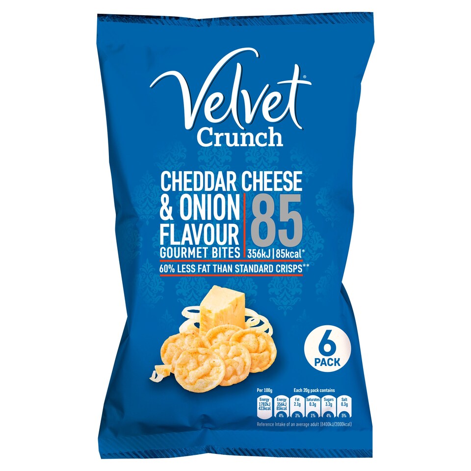 Velvet Crunch Cheese And Onion 5Pkx20g