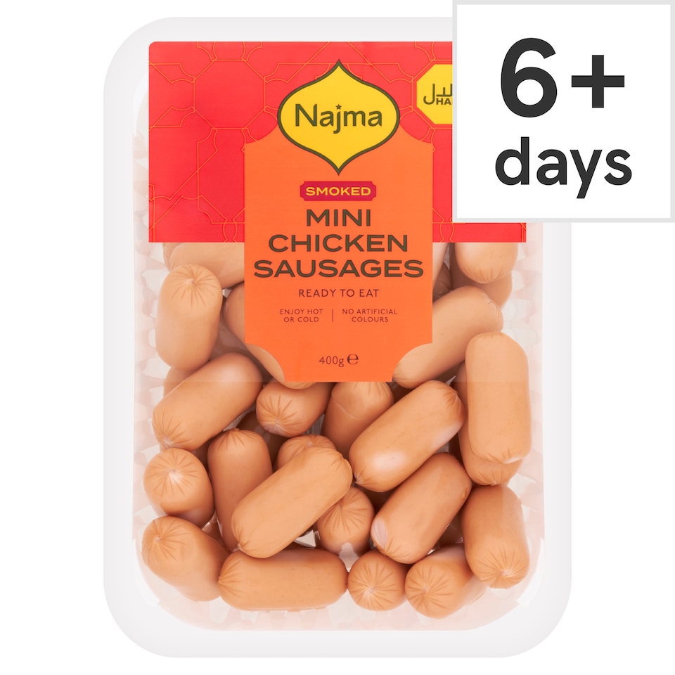 Najma Halal Mini Chicken Sausages - Smoked 400g