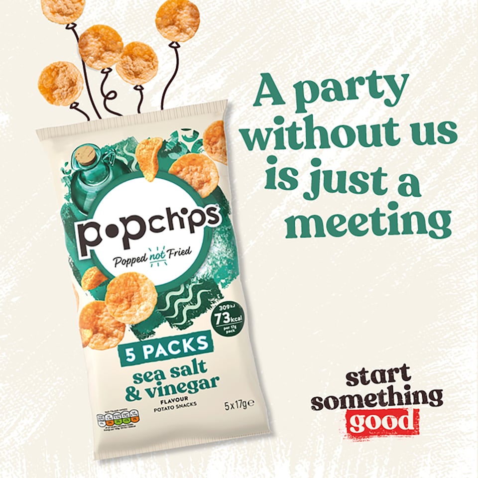 image 1 of Popchips Sea Salt & Vinegar Multipack Crisps 5x17g