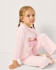 image 2 of F&F Girls 2-Piece Cotton Rich Bear Ballerina Print Sweatshirt and Joggers Set in Multi Pink