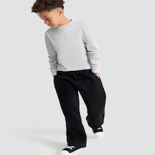 F&F Boys Cotton Rich Wide Leg Drawstring Joggers in Black
