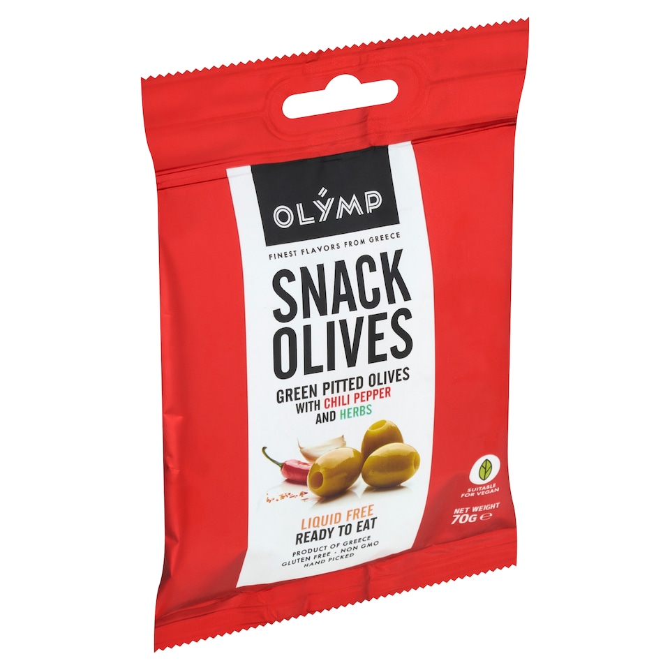 image 1 of Olymp Green Pitted Olives with Chili Pepper and Herbs 70 g