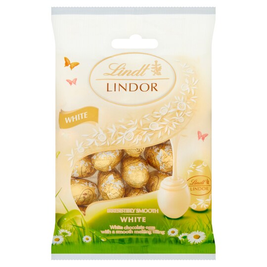 image 1 of Lindt Lindor White Milk Chocolate Eggs