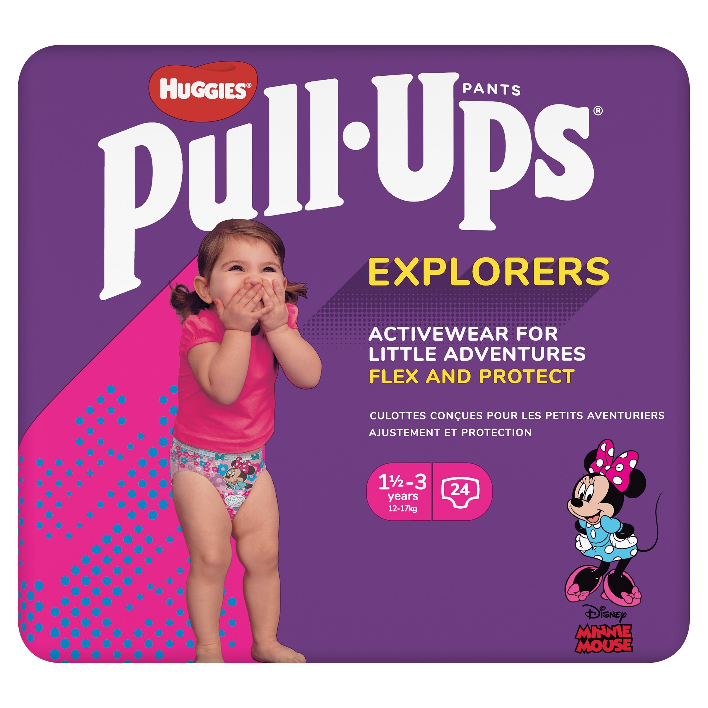 Huggies Pull Ups Explorers 1.5-3 Years Pink 24 Pack