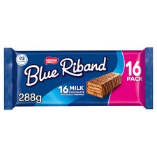 Nestle Blue Riband Milk Chocolate Wafer Biscuit Bars Multipack, 16 Pack