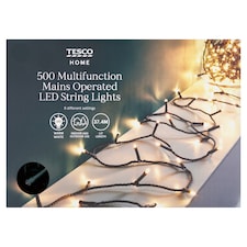 Tesco 500 Multifunction Warm White Christmas Tree Lights