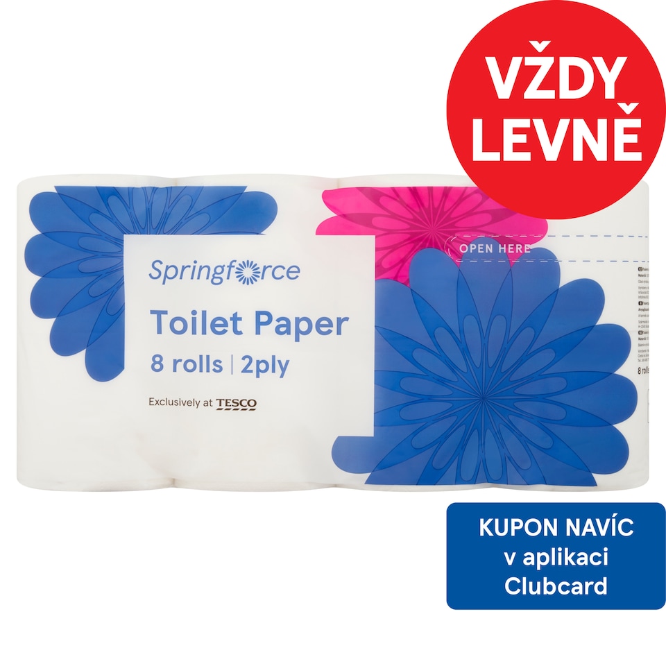 Springforce Toaletní papír 2 vrstvy 8 rolí