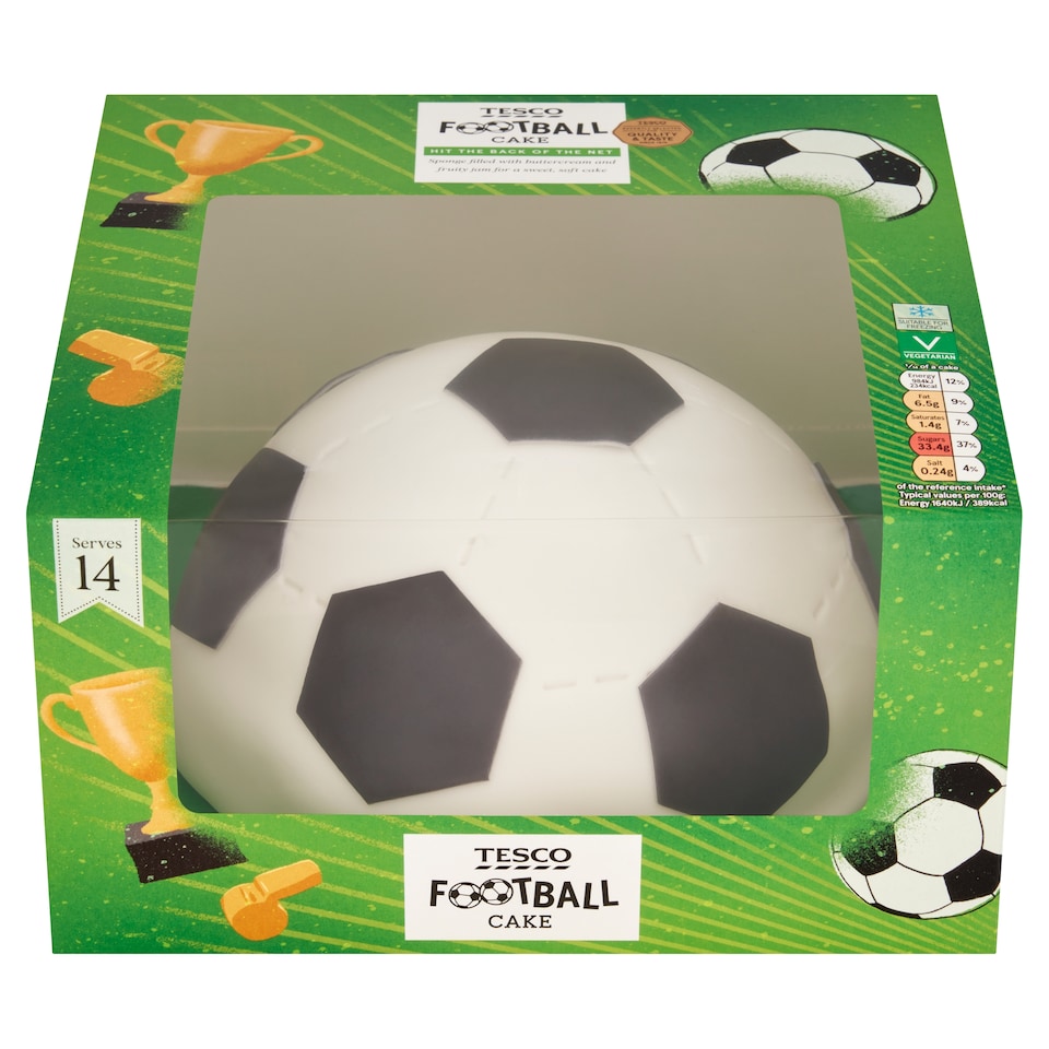Tesco Football Cake with Raspberry Jam and Buttercream