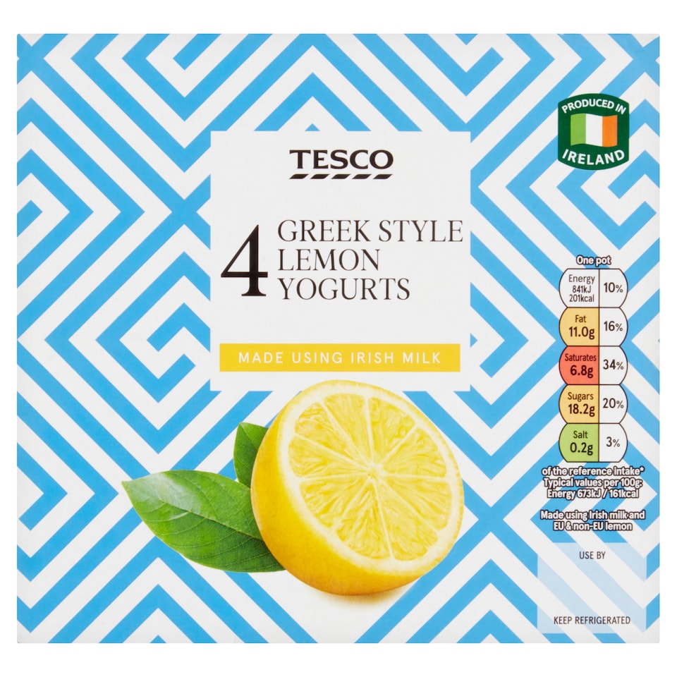 Tesco Greek Style Lemon Yogurts 4X125g