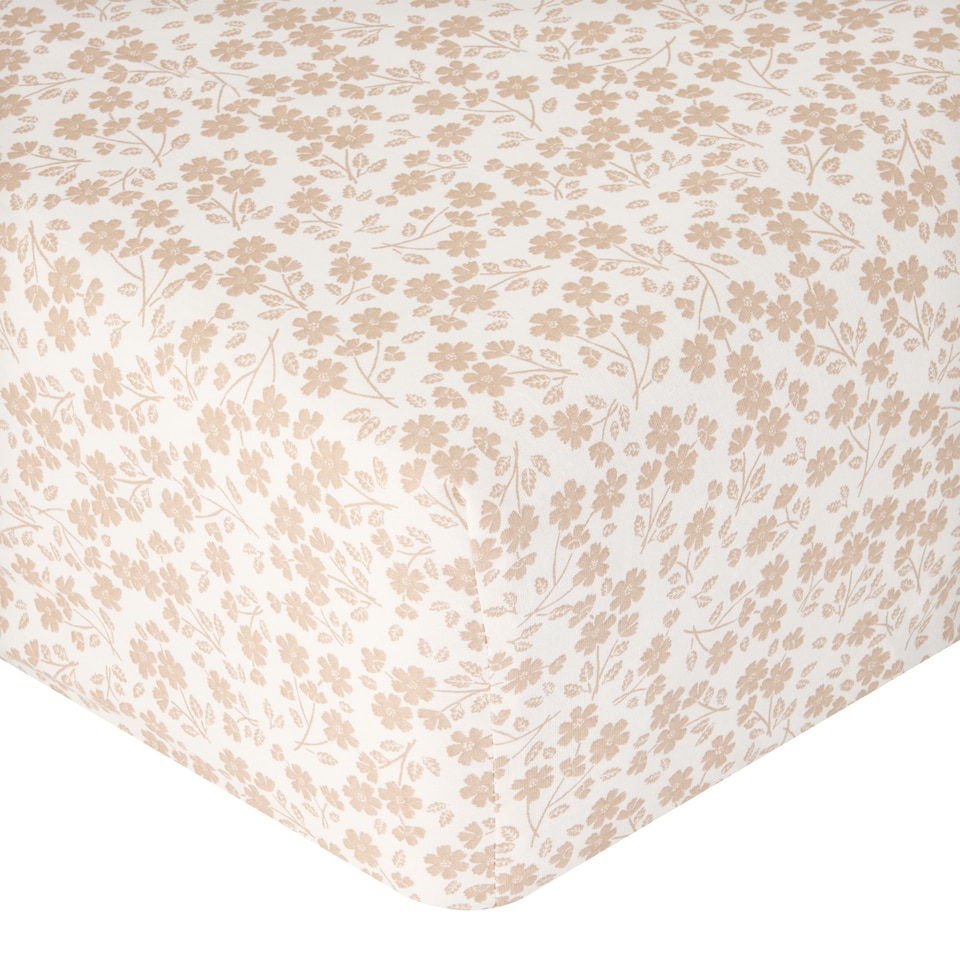  F&F Home Natural Ditsy Poly Cotton Fitted Sheet Double
