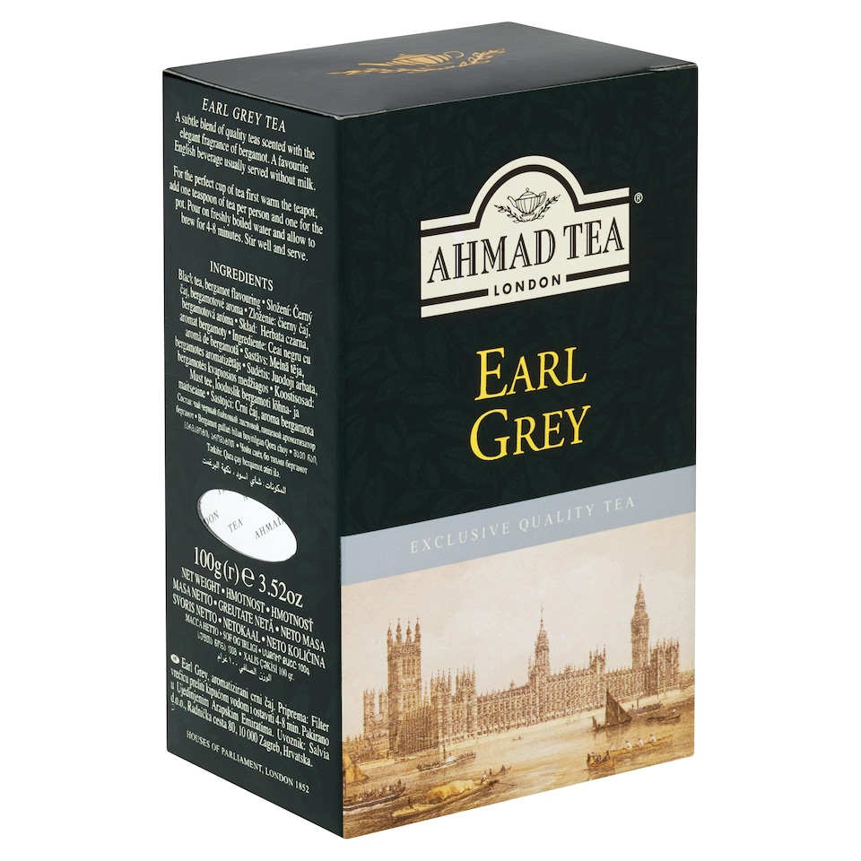 Obrázek 1 pro produkt Ahmad Tea Earl Grey čený čaj s příchutí bergamotu sypaný 100g