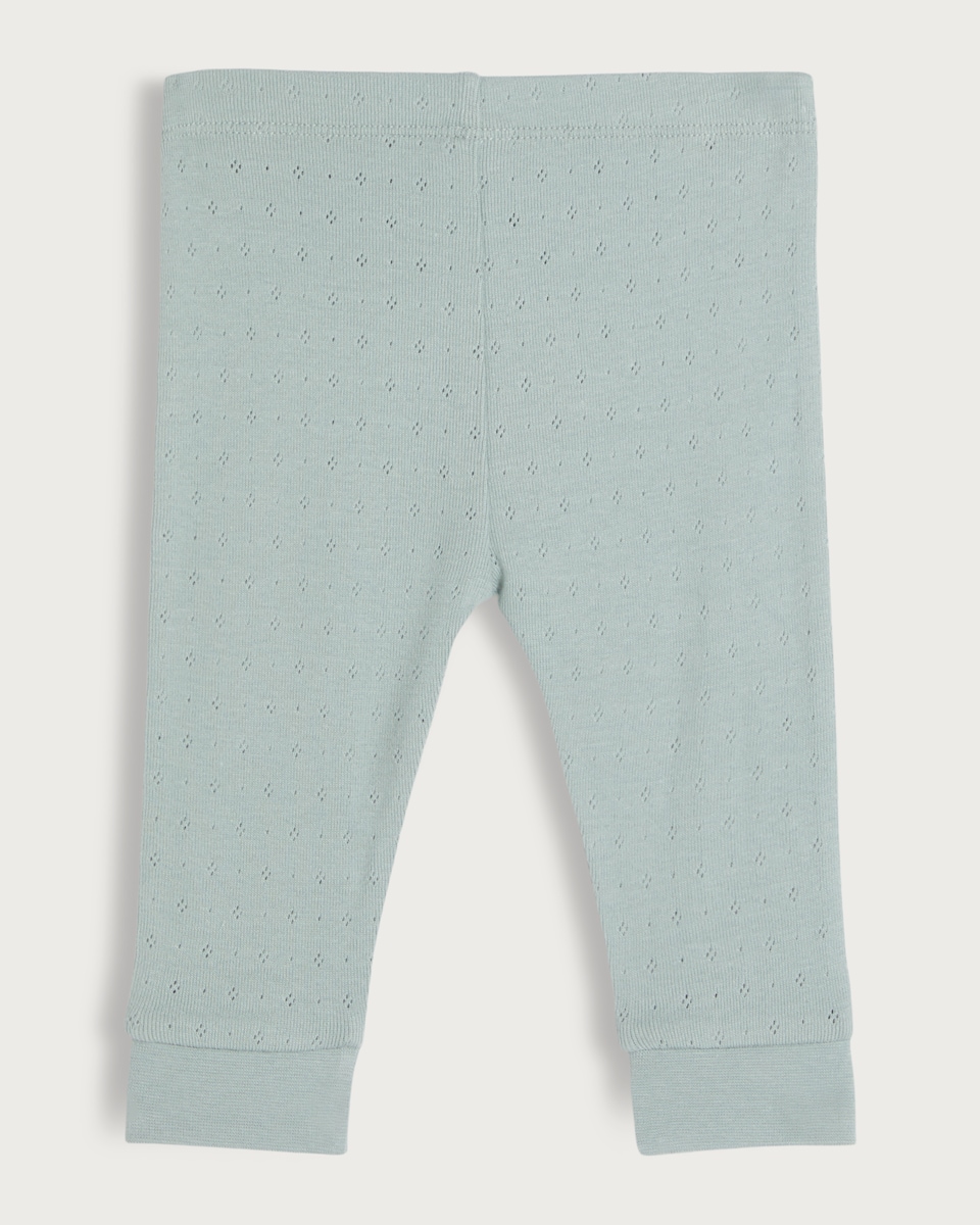 image 1 of F&F Baby 3-Pack Pure Cotton Pointelle Leggings in White