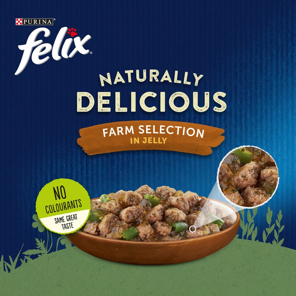 image 1 of Felix Naturally Delicious Cat Food Countryside In Jelly 40X80g