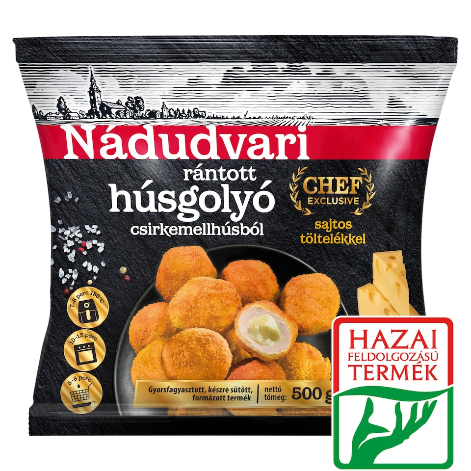 Nádudvari rántott húsgolyó csirkemellhúsból sajtos töltelékkel 500 g