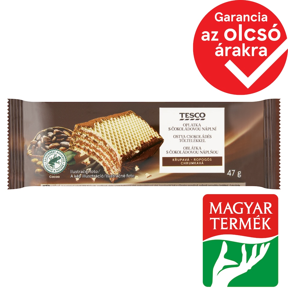 Tesco ostya csokoládés töltelékkel 47 g