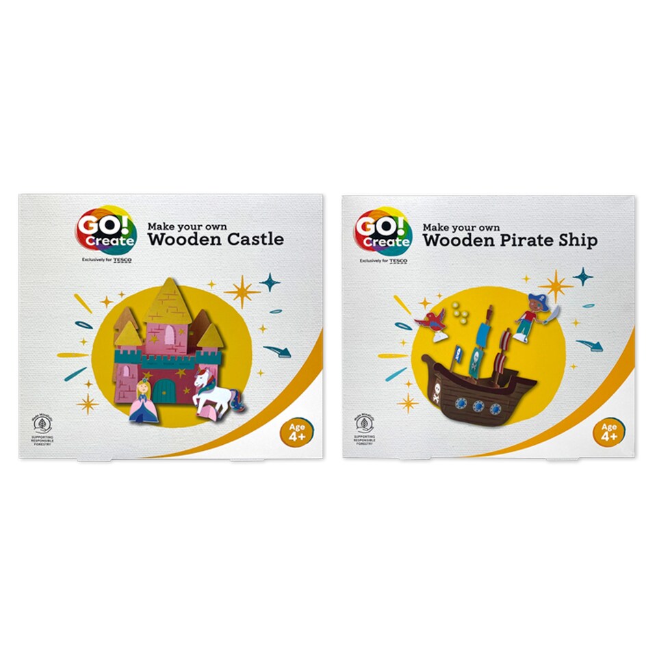 Go Create Make Your Own Wooden Pirate Ship/Castle