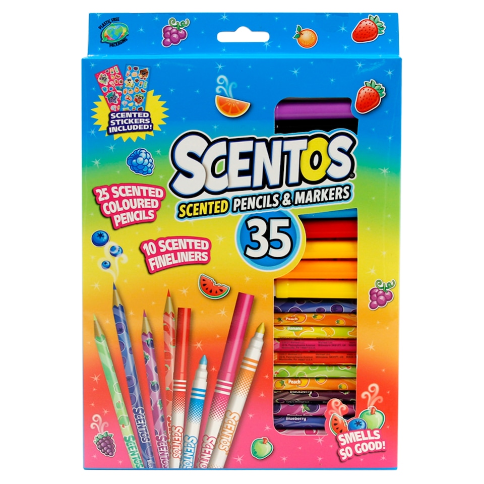 image 1 of Scentos Markers And Pencils 35 Pack