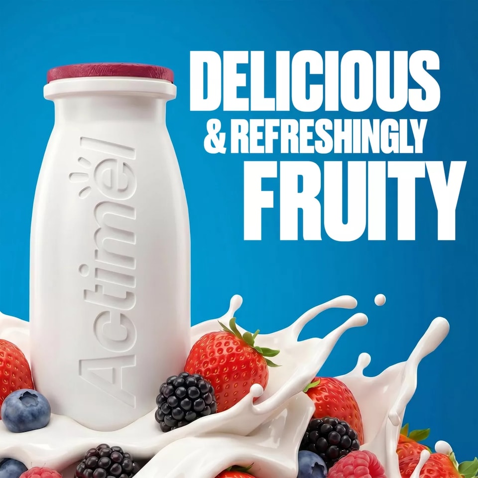 image 1 of Actimel Forest Fruit Immune Support Yogurt Drink Family Pack 14x100g