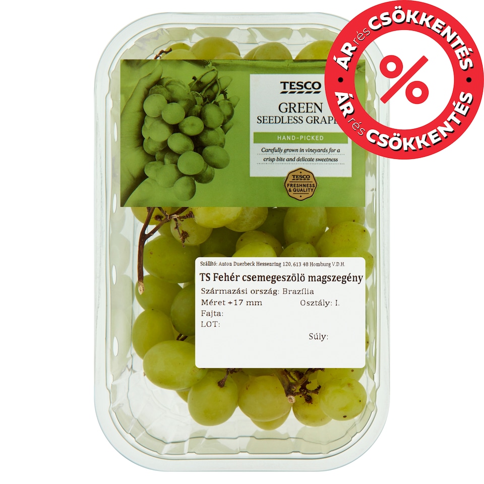 Tesco Green Seedless Grapes 500 g