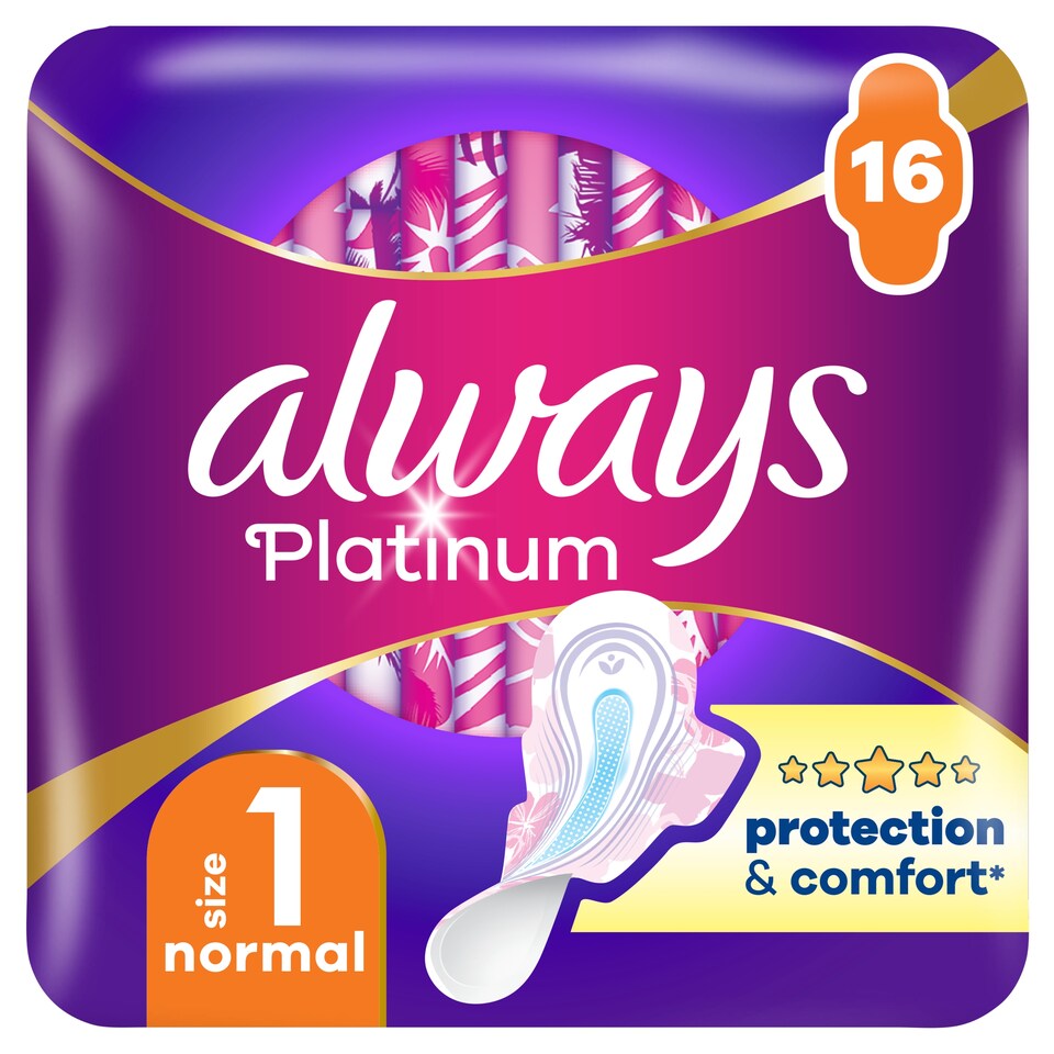 image 1 of Always Platinum Normal Sanitary Towels With Wings 16 Pads