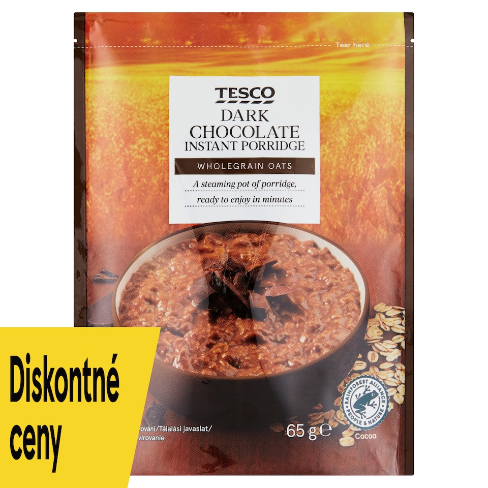 Tesco Instantná ovsená kaša s čokoládou 65 g