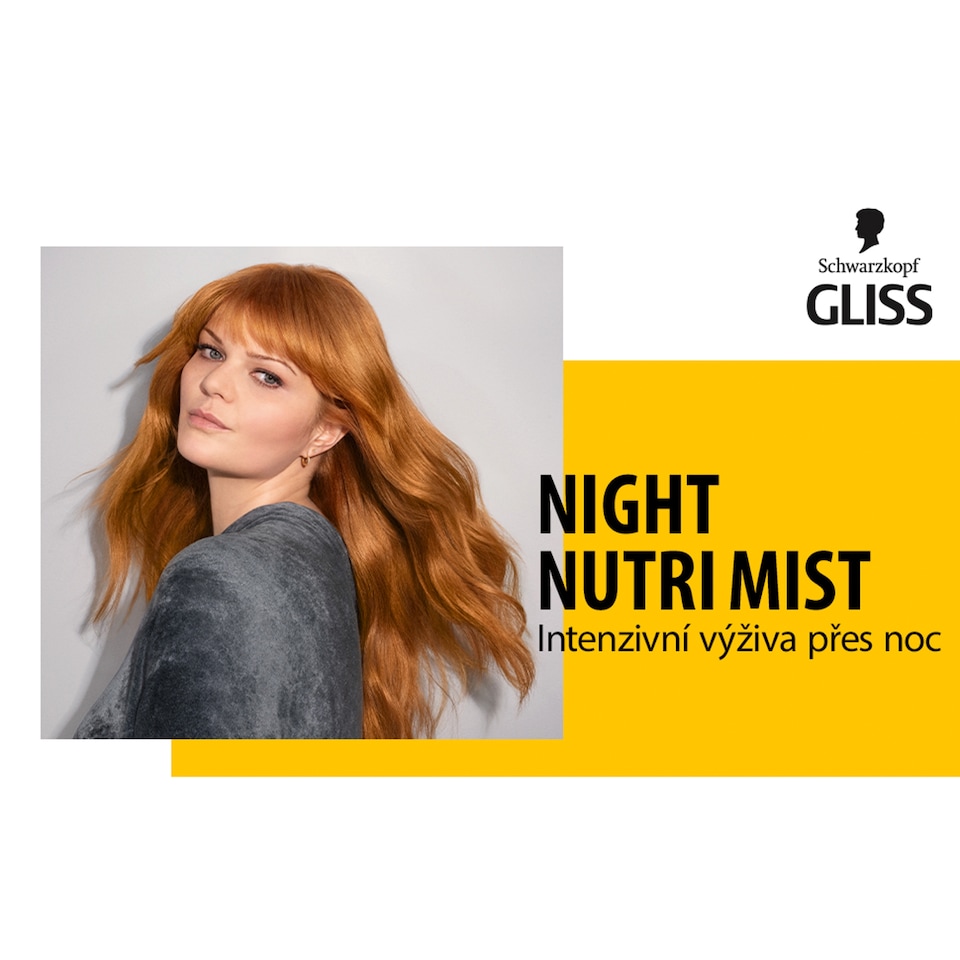 Obrázek 1 pro produkt Schwarzkopf Gliss Night Nutri Mist noční vyživující lehký sprej 100ml
