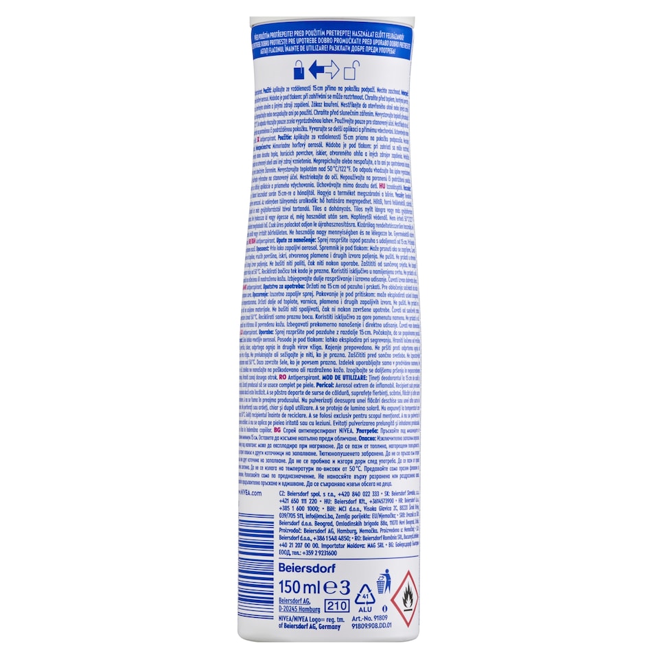 obrázok 1 z Nivea Black & White Authentic Sprej antiperspirant 150 ml