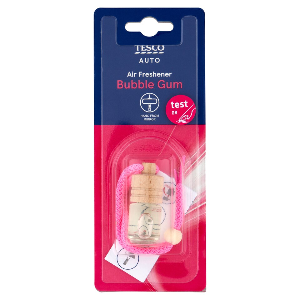 Tesco Auto Hanging Wooden Bubble Gum Air Freshener 5 ml