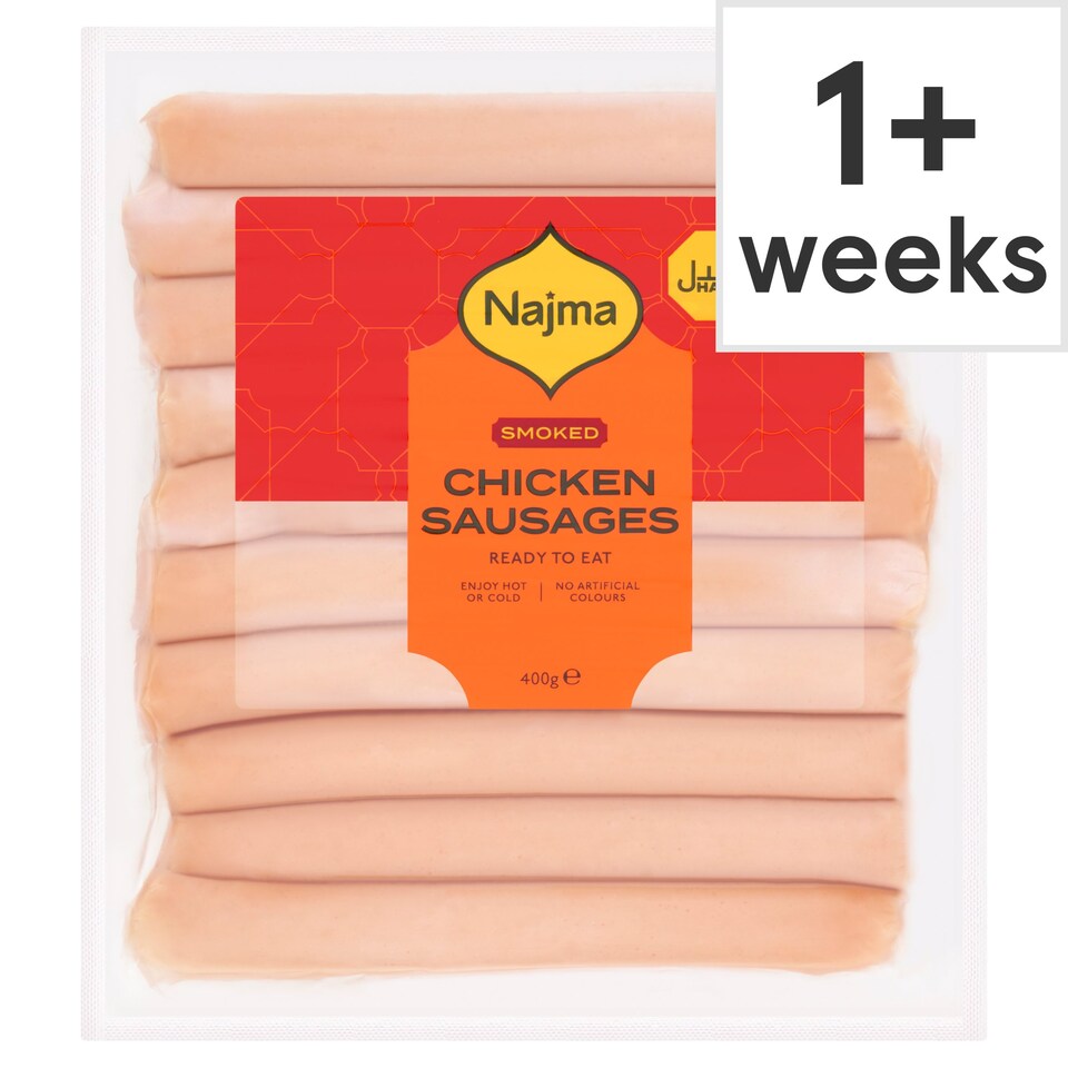 Najma Halal Chicken Smoked Sausages 400G Tesco Groceries