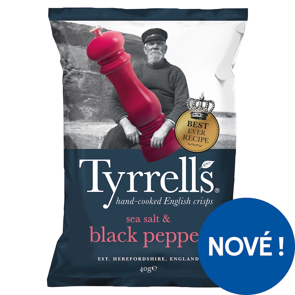 Tyrrell's Sea Salt & Black Pepper Crisps 150g